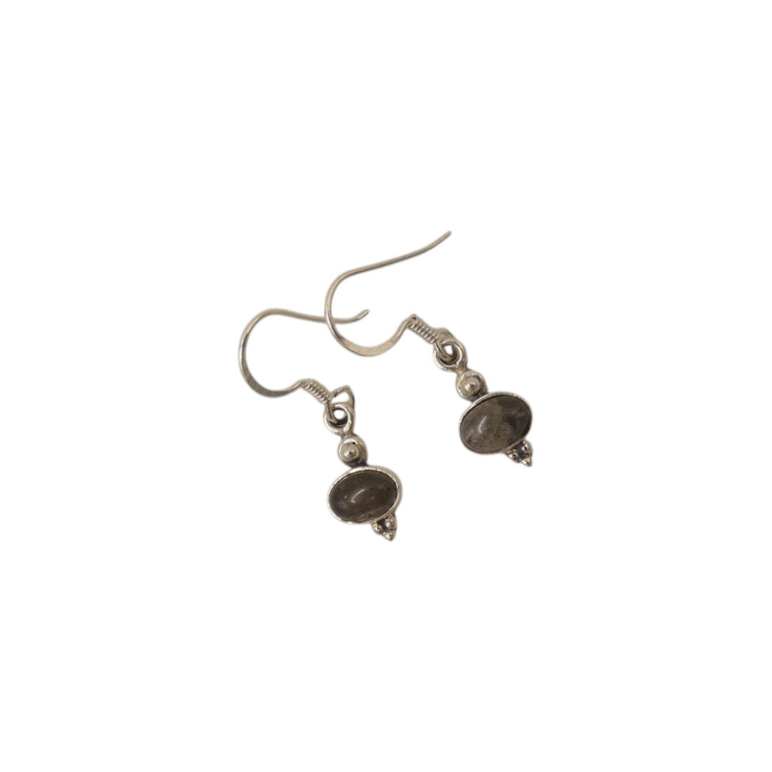Sterling Silver Labradorite Drop Earrings 1.1"