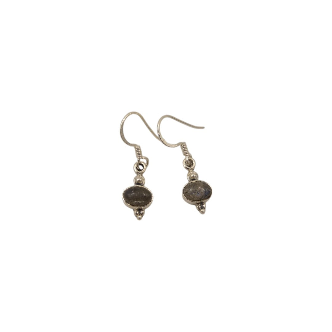 Sterling Silver Labradorite Drop Earrings 1.1"