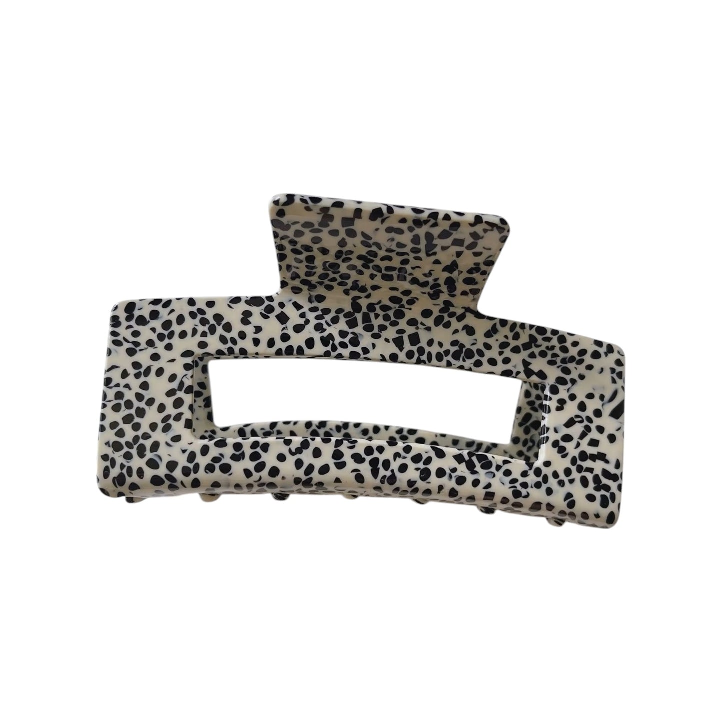 Black and white spotted hair claw clip