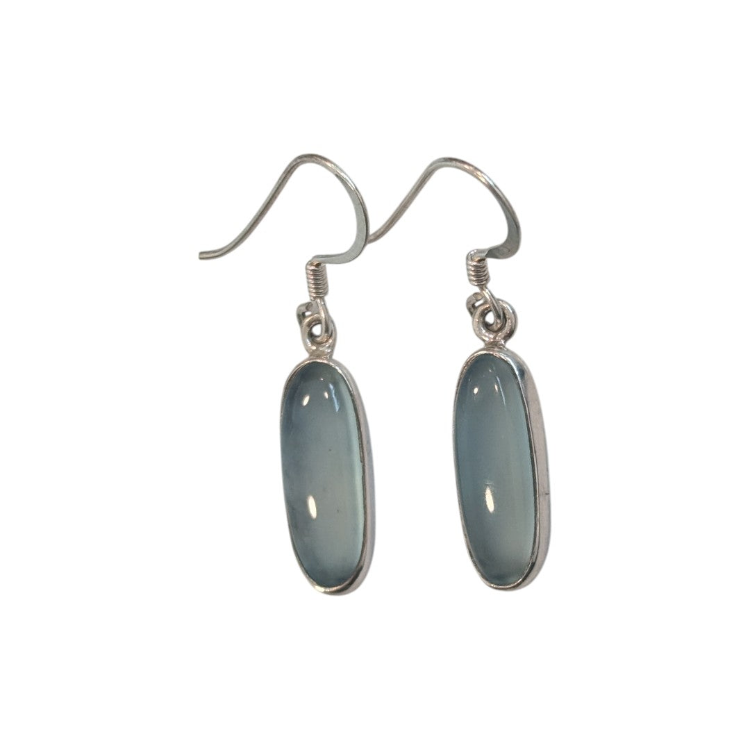 Chalcedony Sterling Silver Drop Earrings