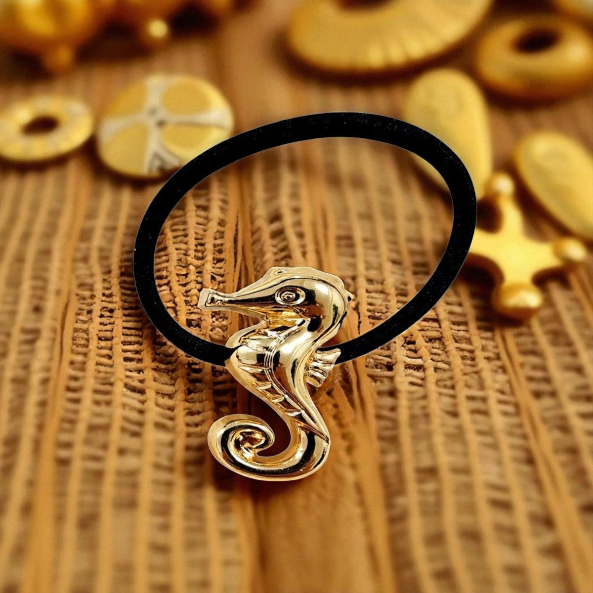 Gold Seahorse Decorative Bobble