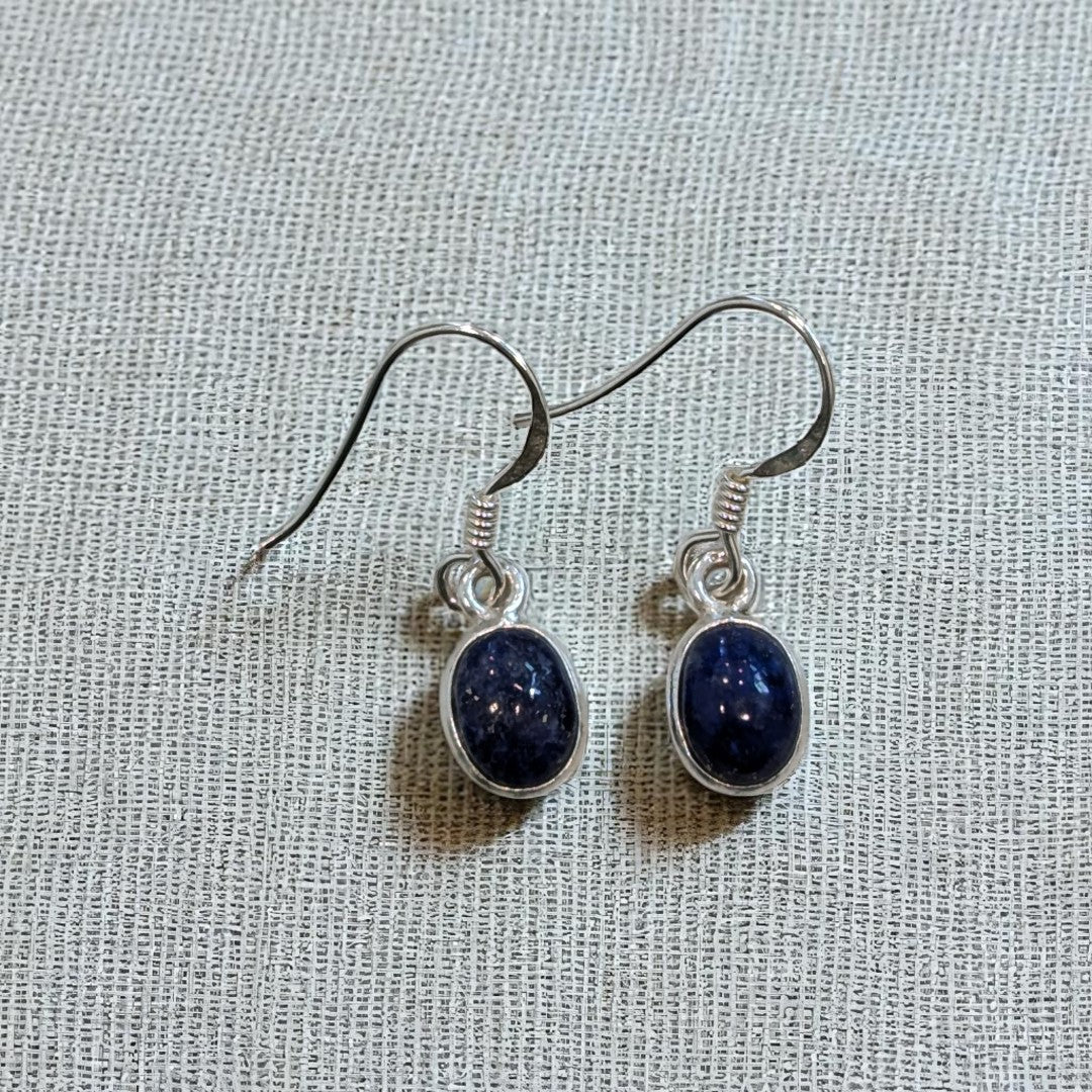 Lapis Lazuli Oval Shape Sterling Silver Drop Earrings