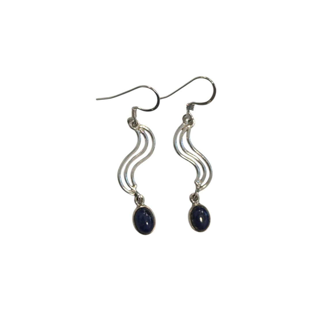 Lapis Lazuli Swirl Drop Sterling Silver Earrings Emira Designs
