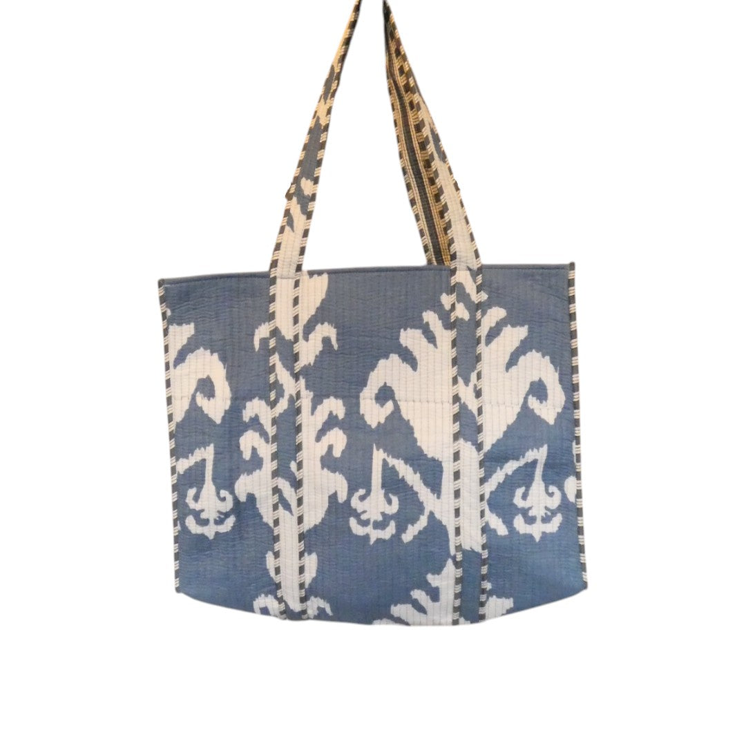Blue And White Hand Block Printed Cotton Tote Bag