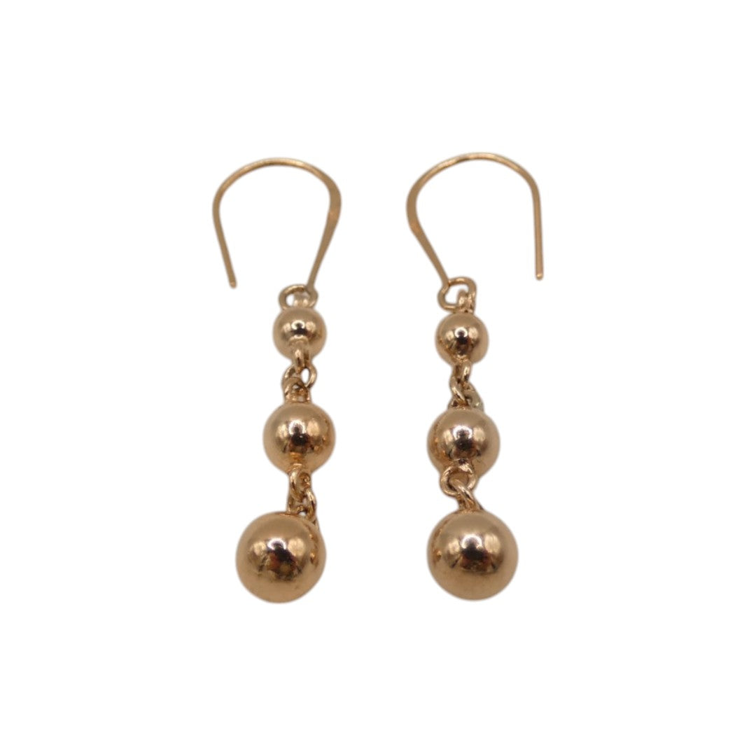 Rose Gold Plated Sterling Silver Drop Earrings 2.5"