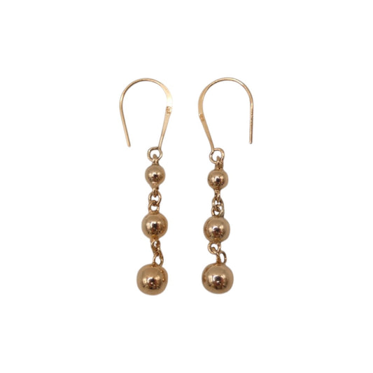 Rose Gold Plated Sterling Silver Drop Earrings 2.5"