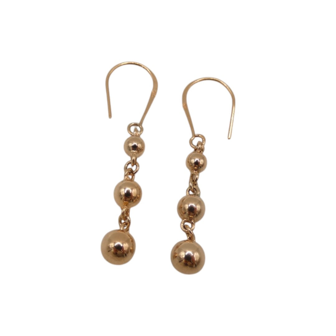 Rose Gold Plated Sterling Silver Drop Earrings 2.5"