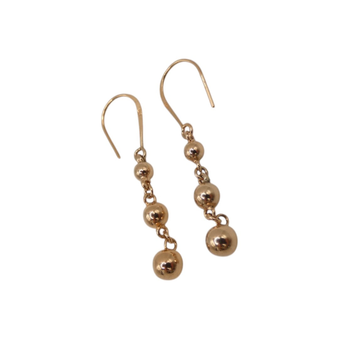 Rose Gold Plated Sterling Silver Drop Earrings 2.5"