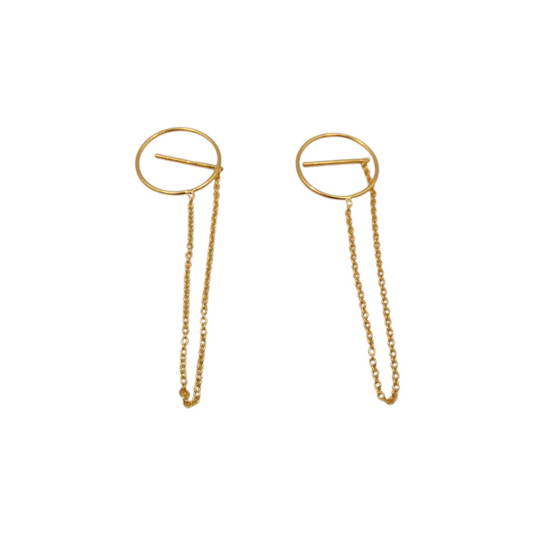 Gold Plated Sterling Silver Emira Designs Long Drop Earrings