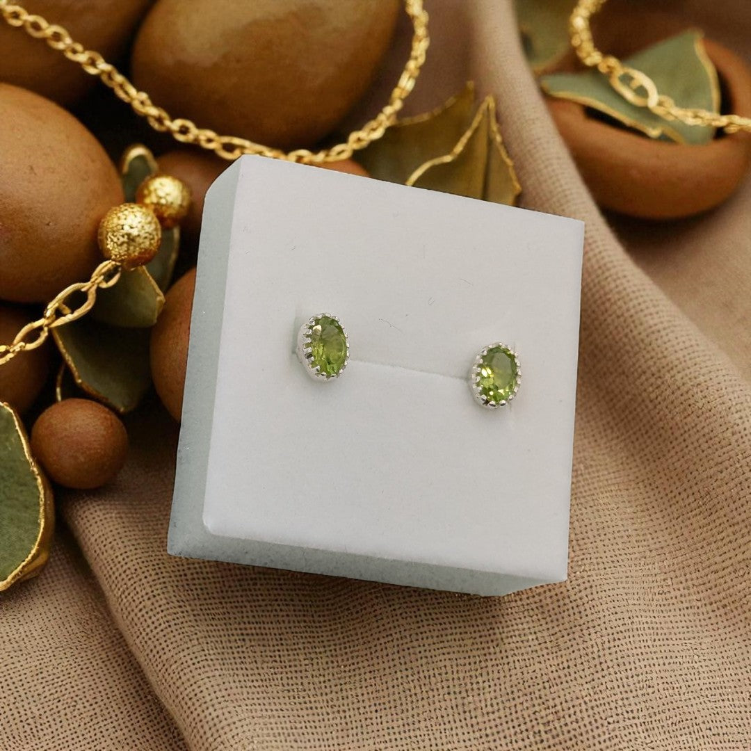 Peridot Sterling Silver Stud Earrings
