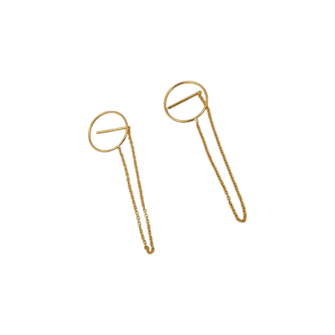 Gold Plated Sterling Silver Emira Designs Long Drop Earrings