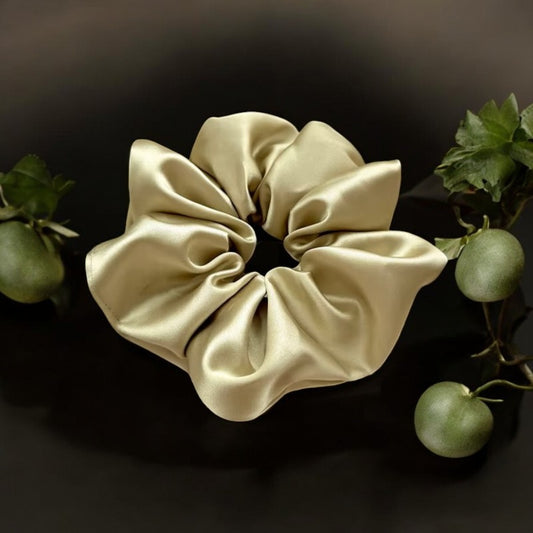 Large Sage Green Satin Hair Scrunchie