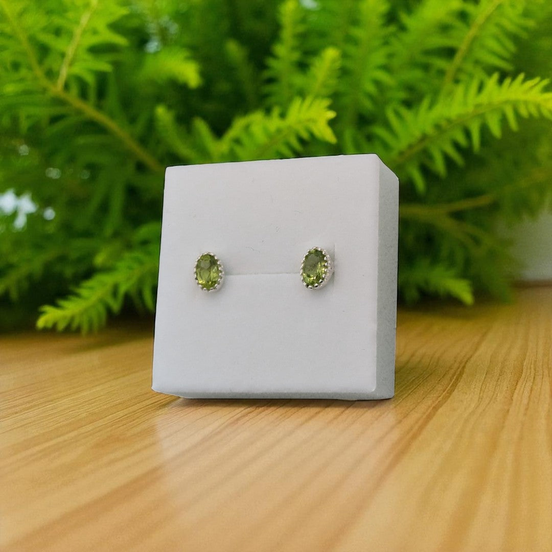 Peridot Sterling Silver Stud Earrings