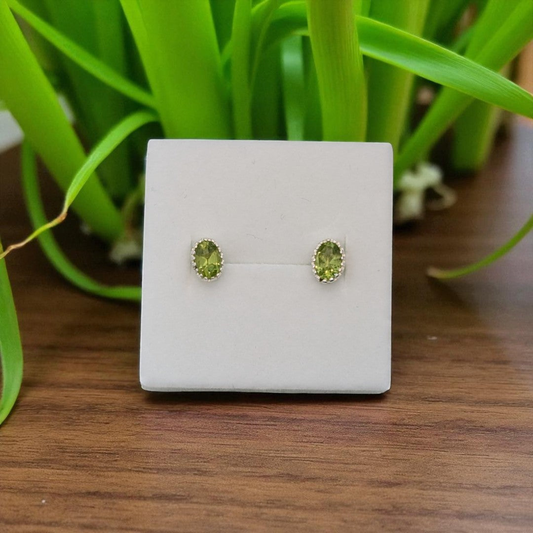 Peridot Sterling Silver Stud Earrings