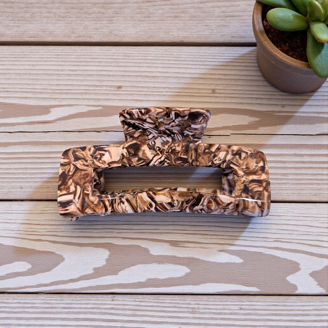 10.5cm brown swirl claw clip