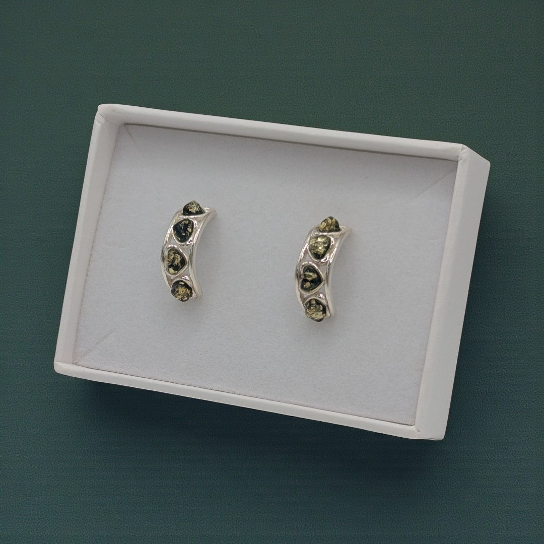 green-amber-hoop-earrings-sterling-silver