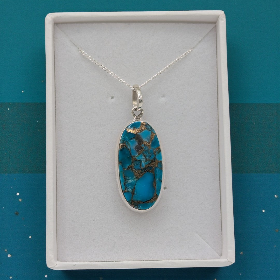 Sterling Silver Emira Copper Turquoise Necklace