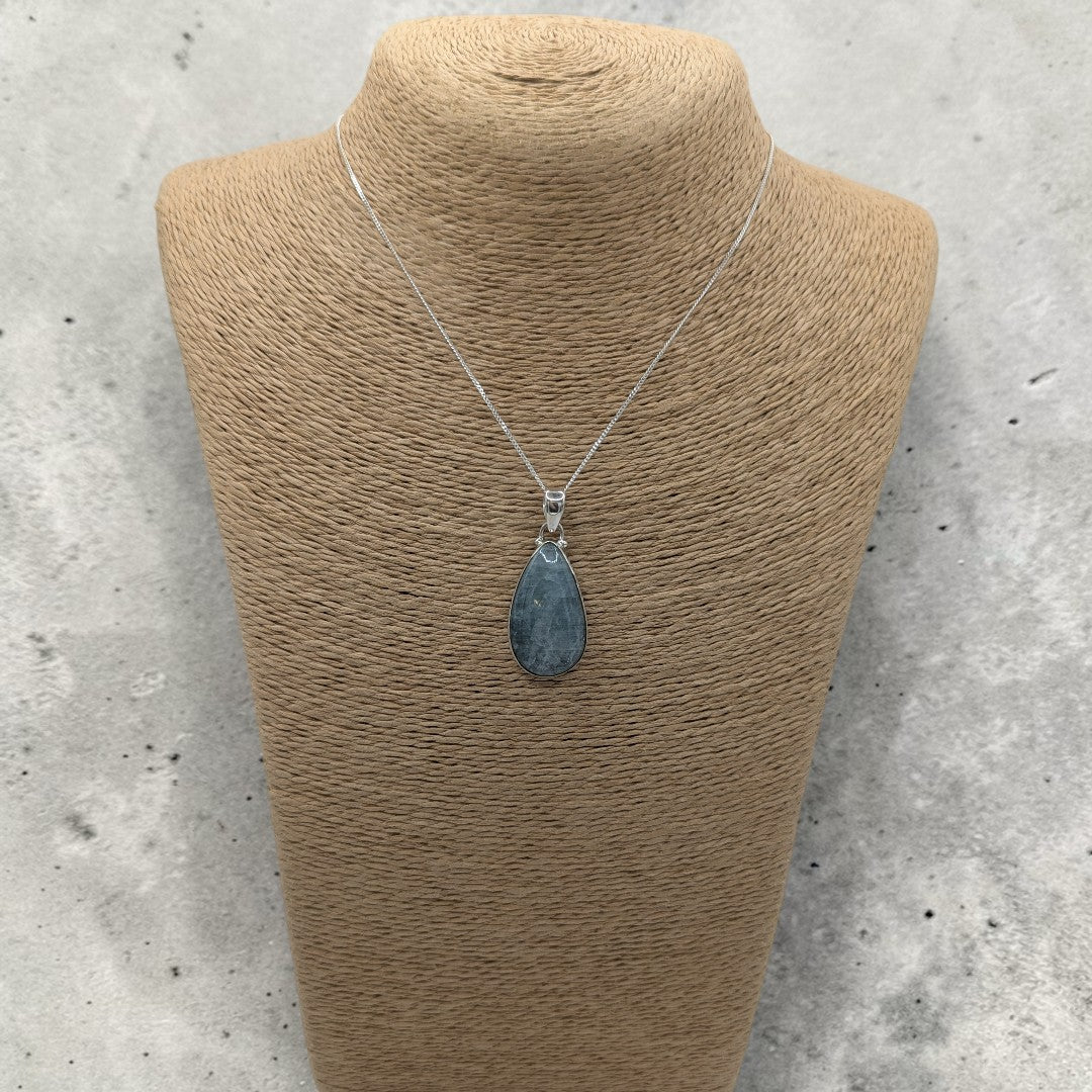 Sterling Silver Emira Aquamarine Teardrop Necklace