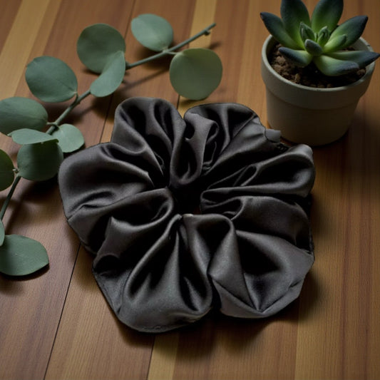 Black Satin Scrunchie