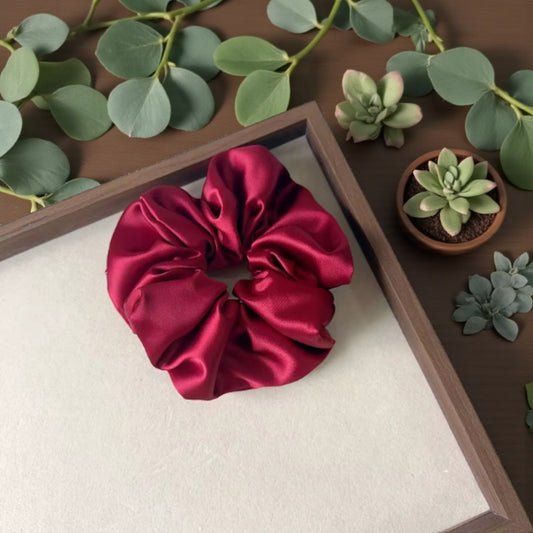 Red Satin Scrunchie